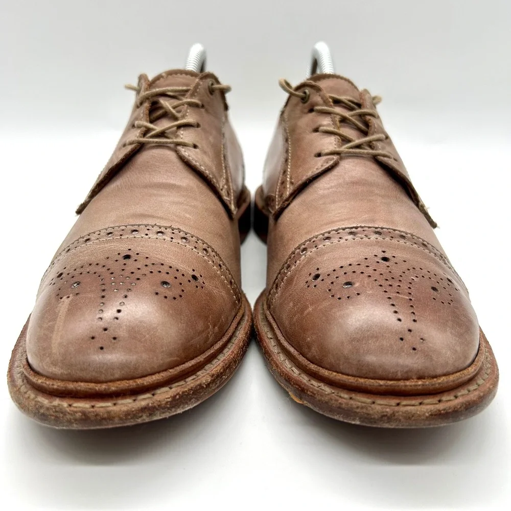 Allen Edmonds Bainbridge Cap Toe Oxford Brown Leather Mens Dress Shoes 8 D 8176‎
